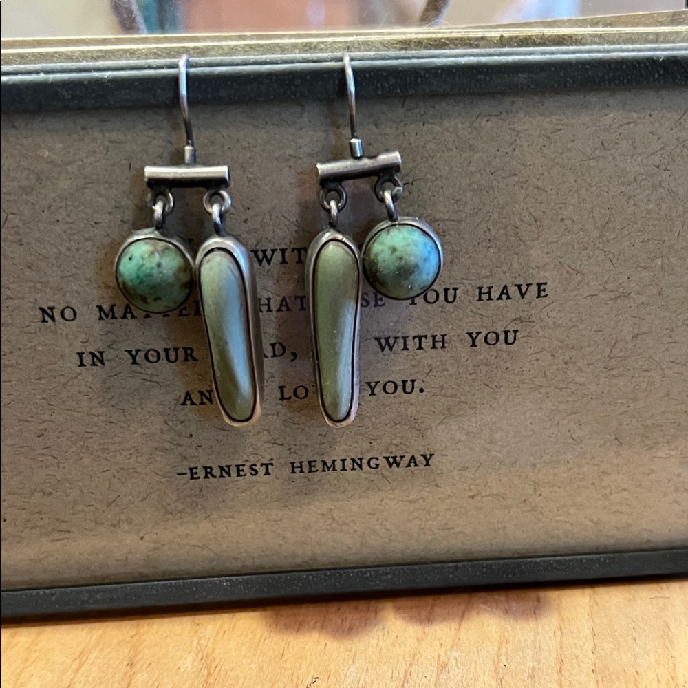Elegant Silver and Green Dangle Earrings
